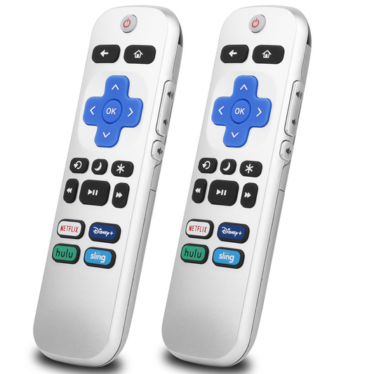 Enhance your Roku TV experience with aLLreLi's [2-Pack] Replacement Remote, designed for seamless compatibility with TCL, ONN, and Hisense models. Sleek in silver, these remotes offer intuitive control and reliability, ensuring you never miss a moment of entertainment.