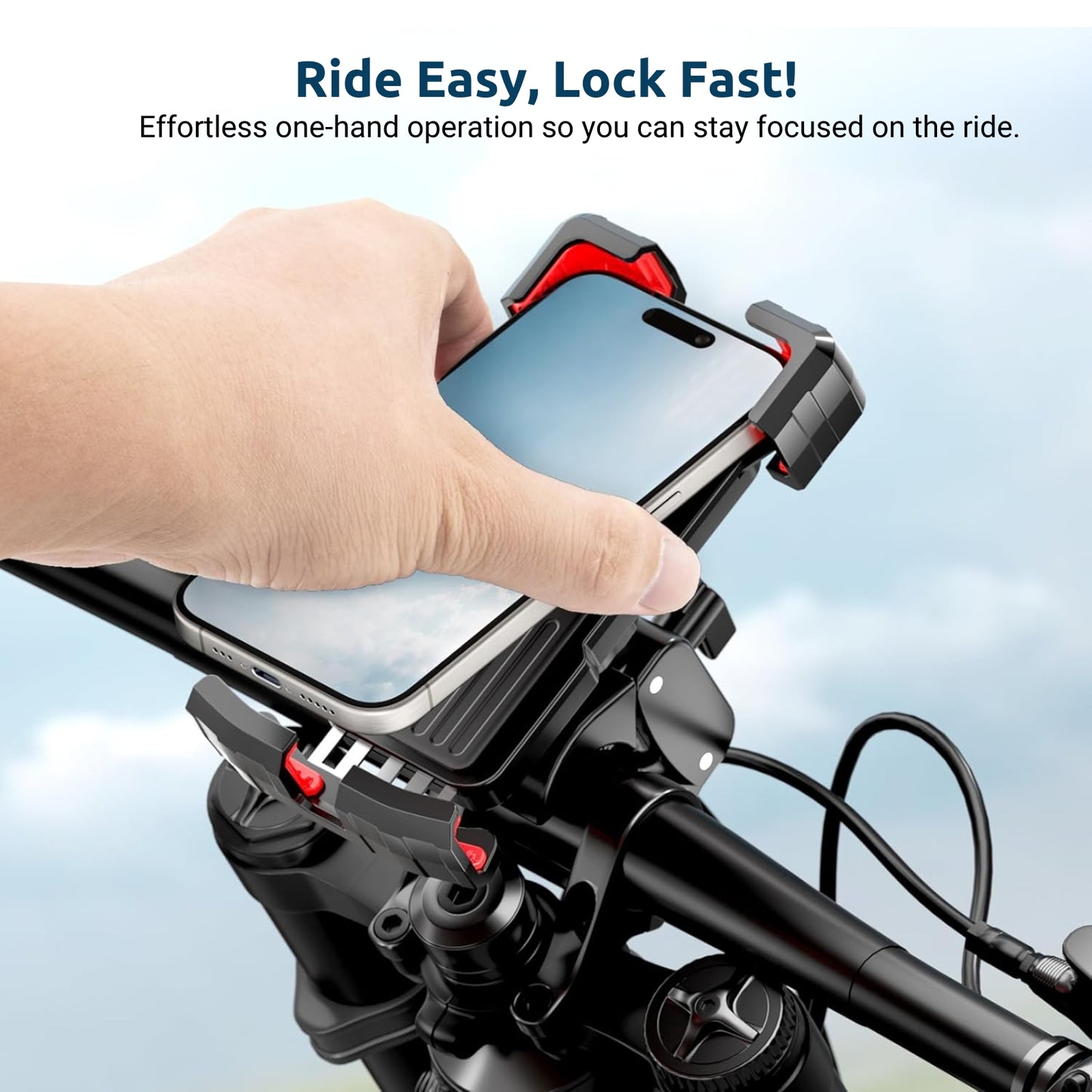 aLLreLi A295 Versatile Bike Phone Mount – 360° Rotation