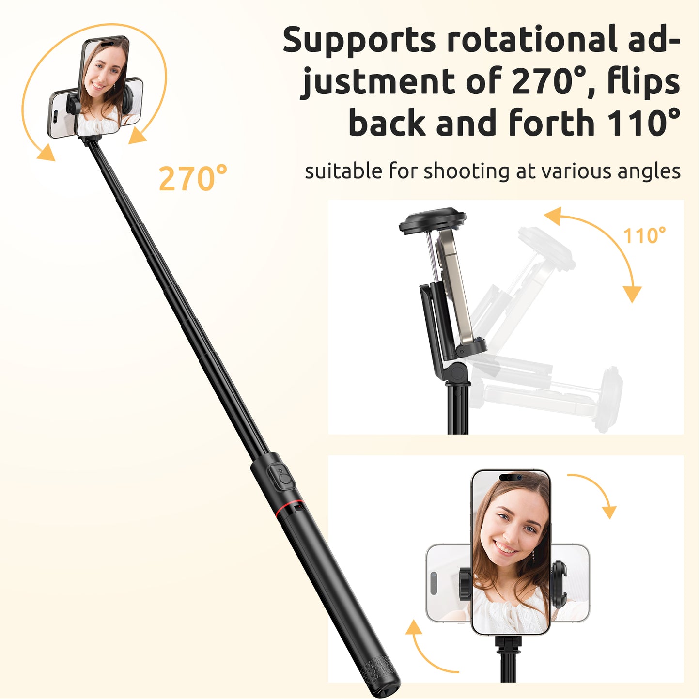 Tripod & Portable Selfie Stick with Remote, C10