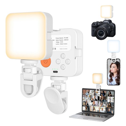 XJ75 Rechargeable Selfie Light Clip for iPhone with 3 Modes (White)